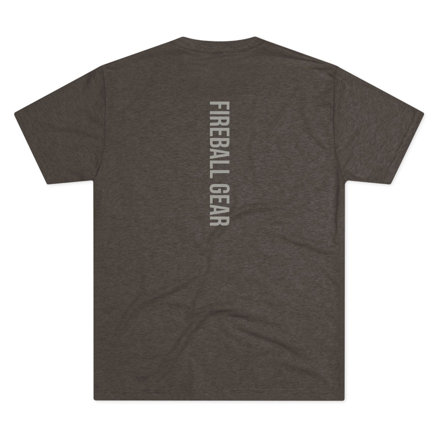 Fireball Gear - Flame & Gear Centered - Gray & White - Triblend Fitness T-shirt