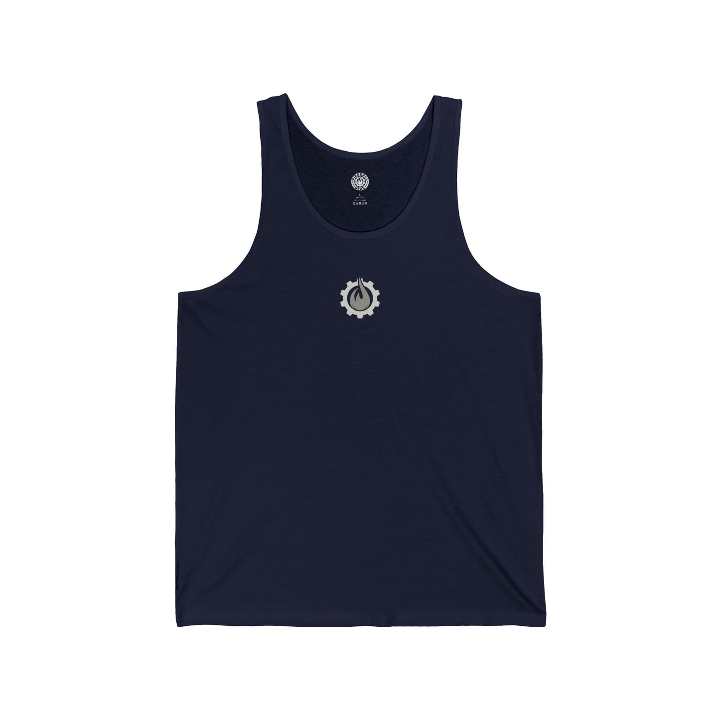 Fireball Gear - Flame & Gear - Gray & White - Fitness Jersey Tank Top