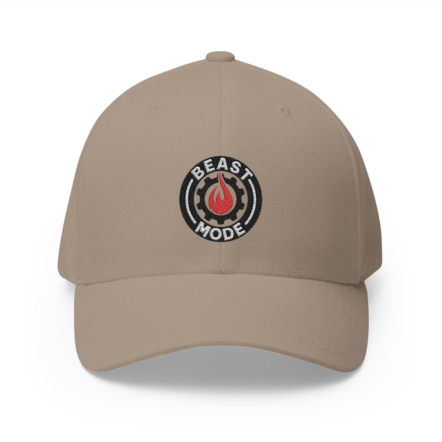 Beast Mode Series - Flame & Gear Circle - FlexFit Cap - Black & Red