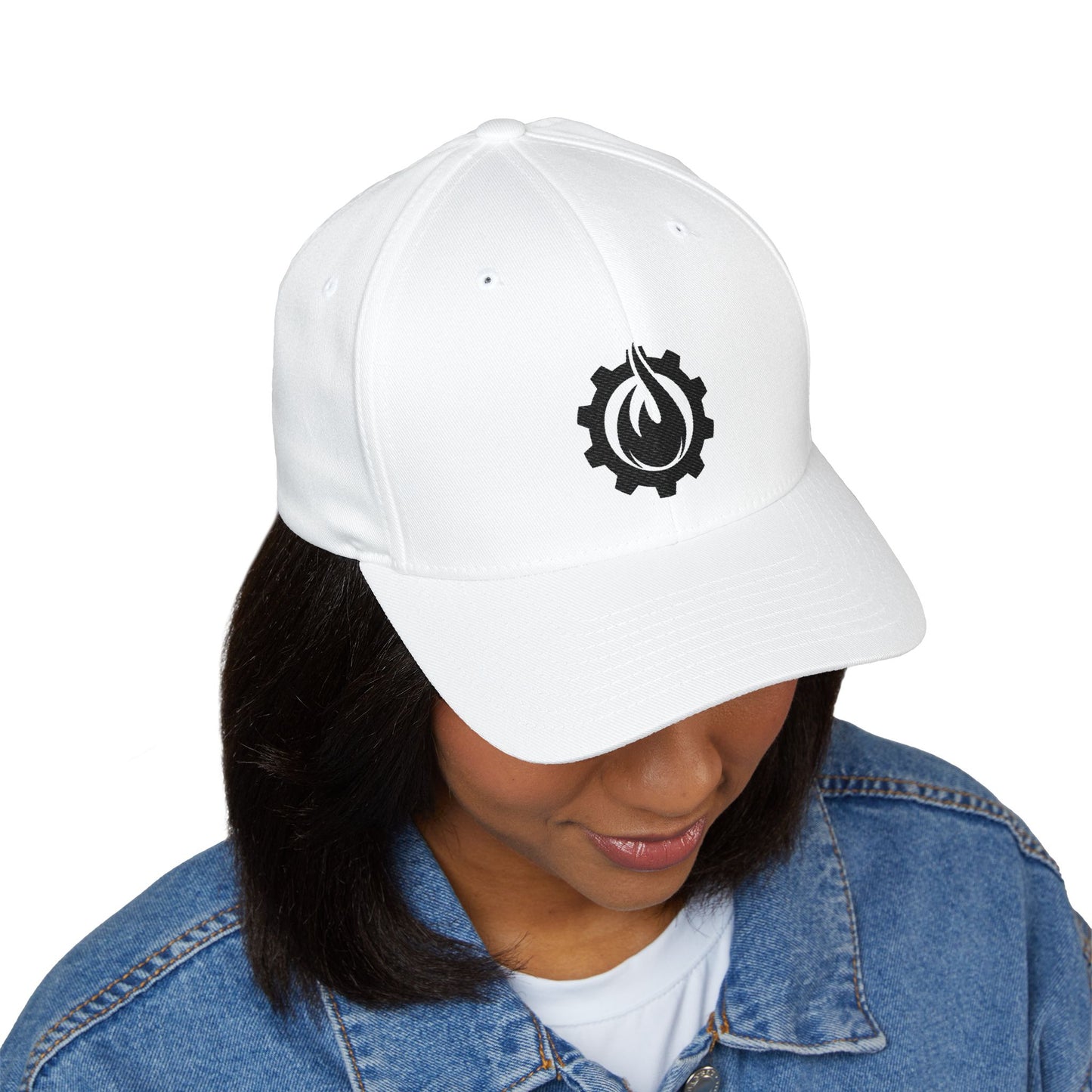 Fireball Gear - Flame & Gear - Black - FlexFit Embroidered Baseball Cap