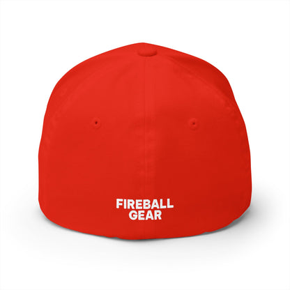 Beast Mode Series - Flame & Gear Circle - FlexFit Cap - Black & White