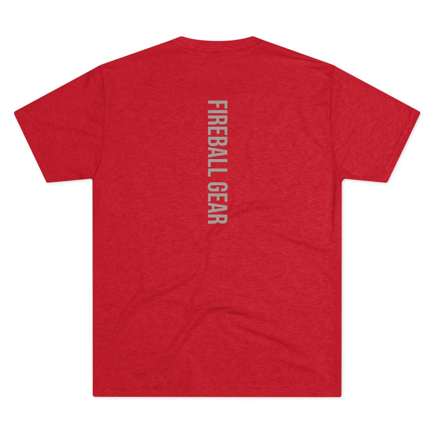 Fireball Gear - Flame & Gear Centered - Gray & White - Triblend Fitness T-shirt