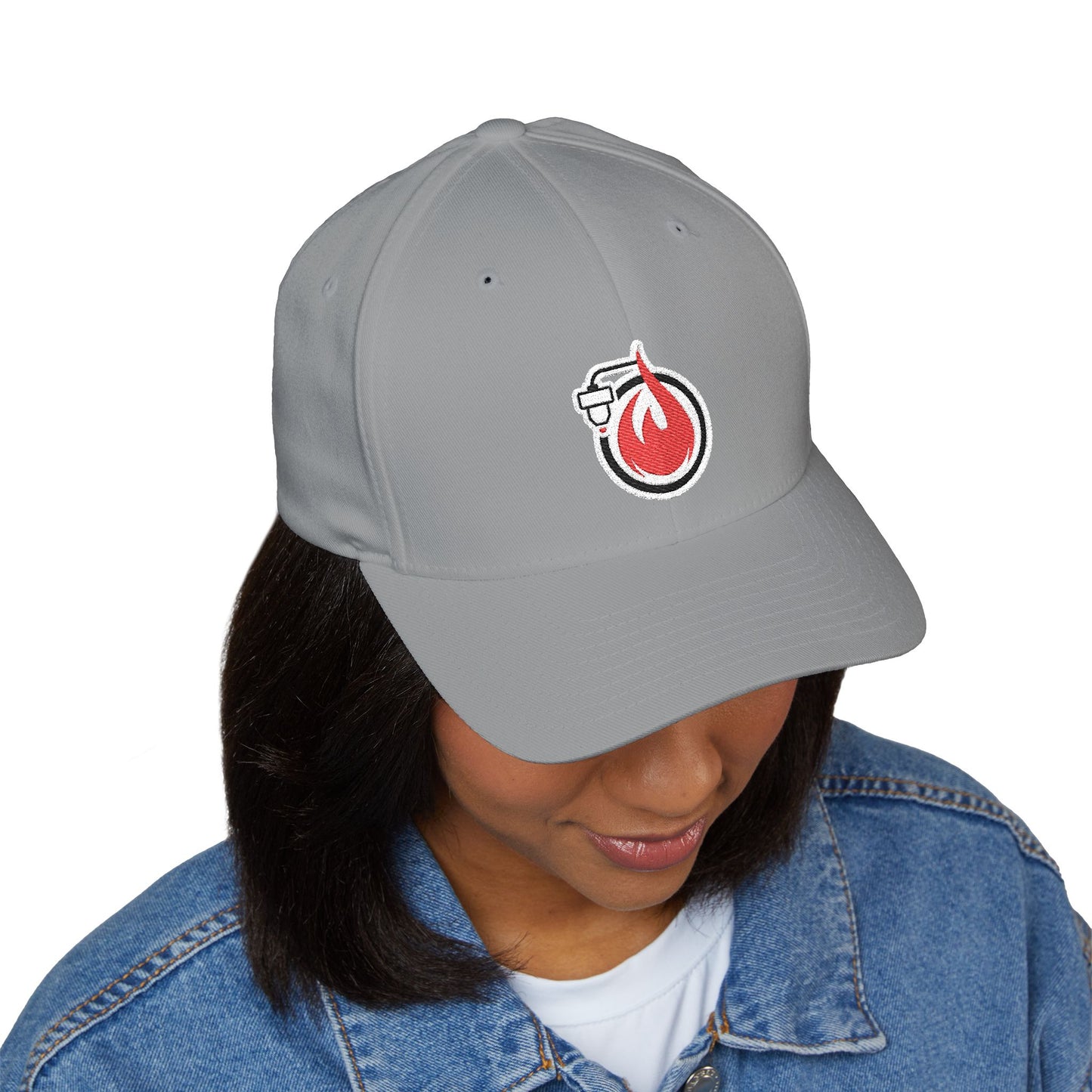 Fireball 3D - Brand Logo - Red & White - Light Colors - FlexFit Cap