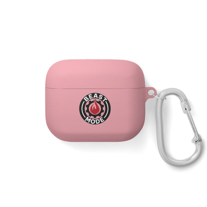 Beast Mode AirPods Case Cover – Black & Red Flame Gear – Personalized with Your Gym Barcode
