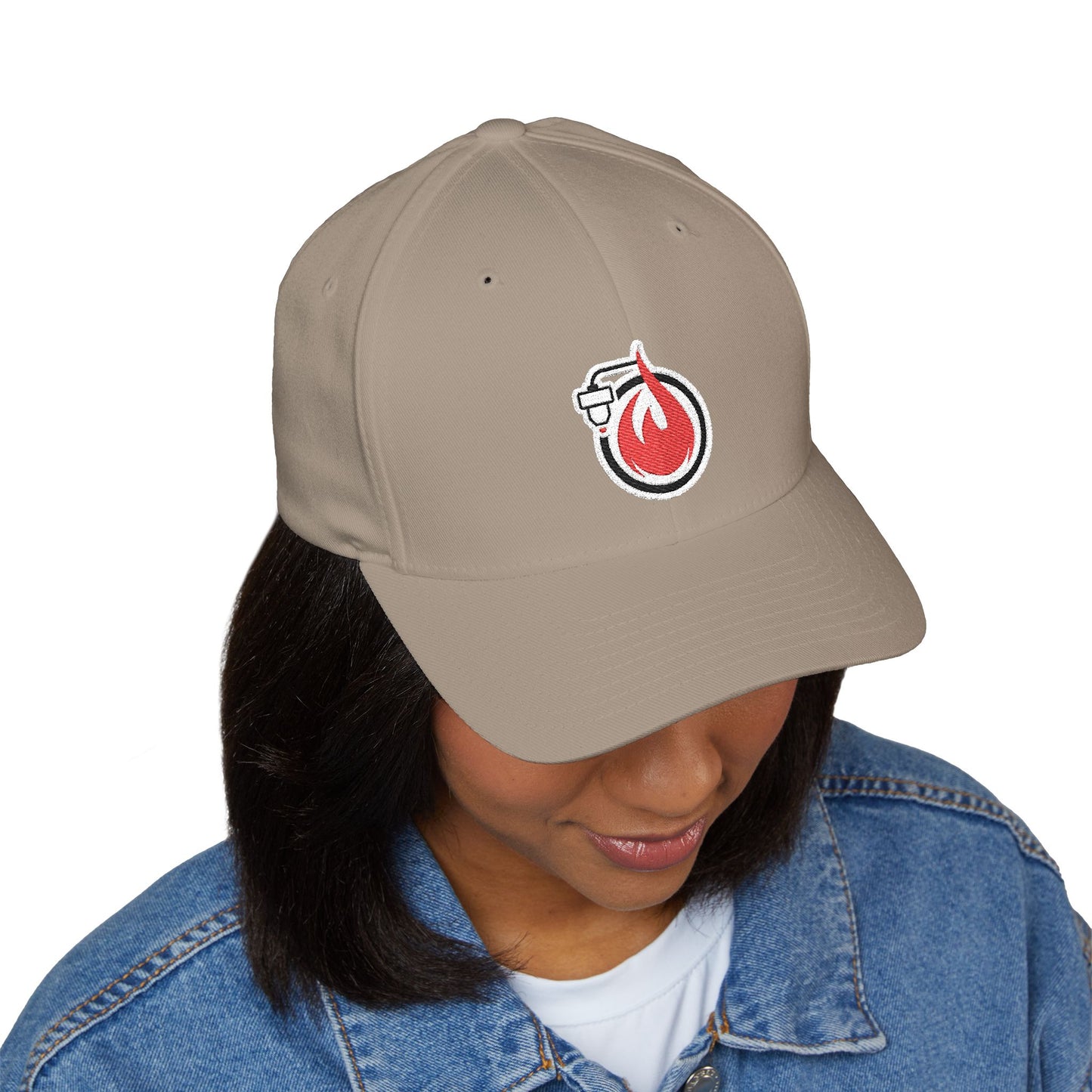 Fireball 3D - Brand Logo - Red & White - Light Colors - FlexFit Cap