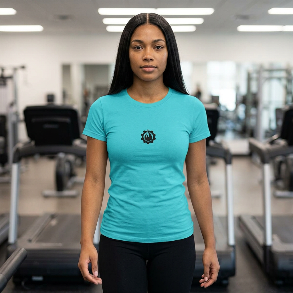 Fireball Gear - Flame & Gear - Black - Women's Slim Fit - Fitness T-shirt