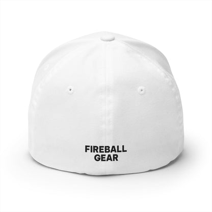 Fireball 3D - Brand Logo - Red & White - Light Colors - FlexFit Cap