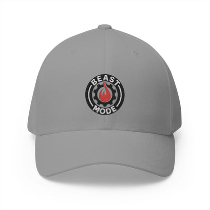 Beast Mode Series - Flame & Gear Circle - FlexFit Cap - Black & Red