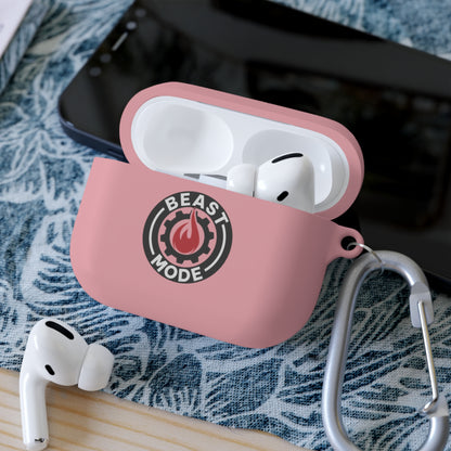 Beast Mode AirPods Case Cover – Black & Red Flame Gear – Personalized with Your Gym Barcode
