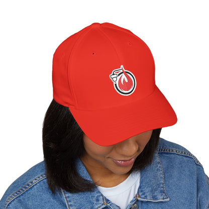 Fireball 3D - Brand Logo - Red & White - Light Colors - FlexFit Cap