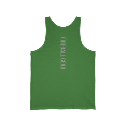 Fireball Gear - Flame & Gear - Gray & White - Fitness Jersey Tank Top