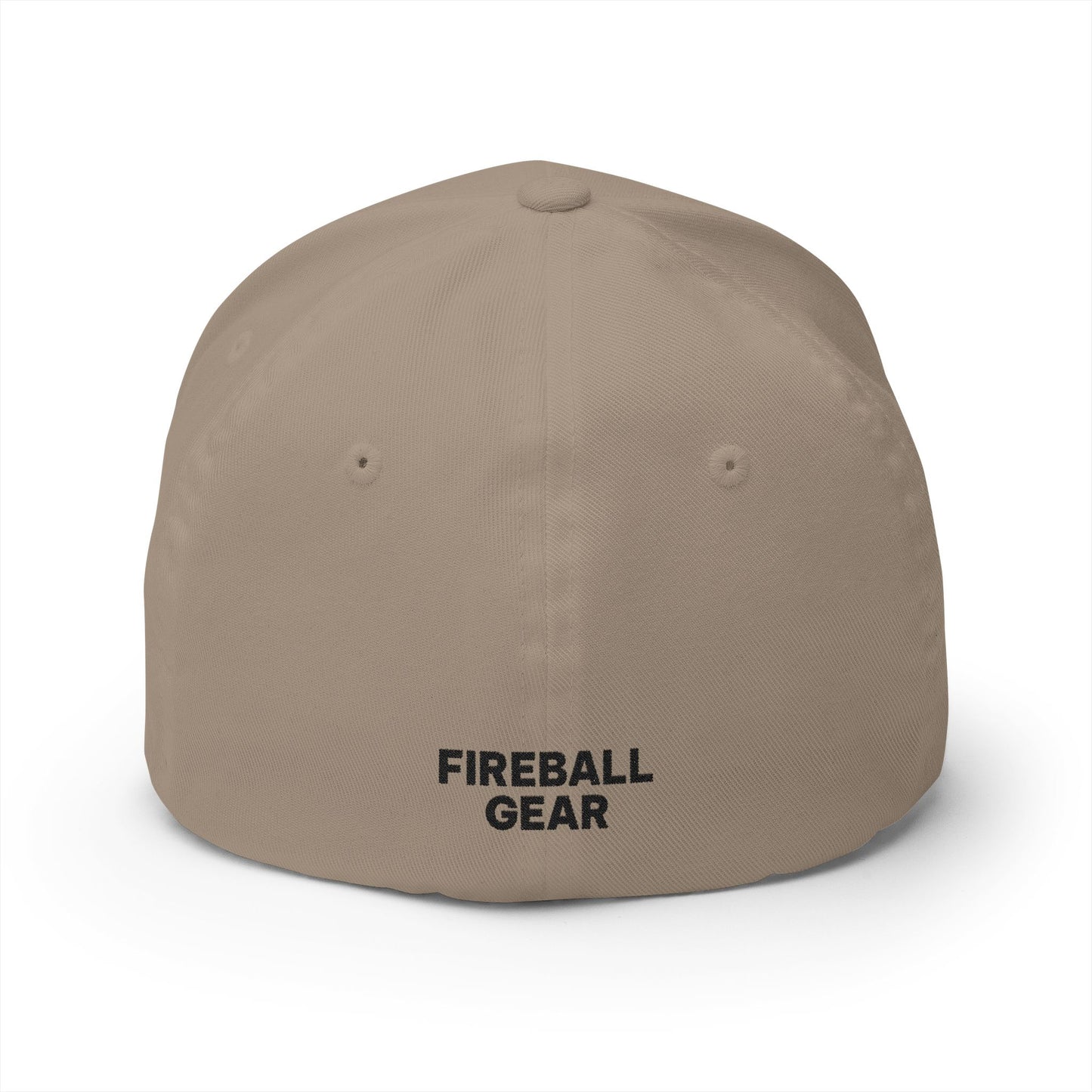 Fireball Gear - Flame & Gear - Black - FlexFit Embroidered Baseball Cap